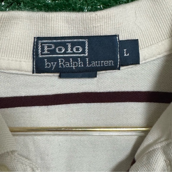 Ralph Lauren White and burgundy Striped Polo Shirt - Picture 3 of 4